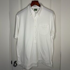 Sid Mashburn Short Sleeve Pop-over - White Pique - Large